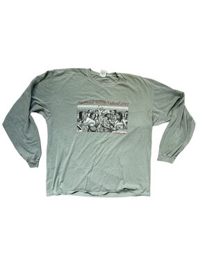 Vintage 2001 Northwest Folklife Festival Long Sleeve Shirt 2XL Sage Green